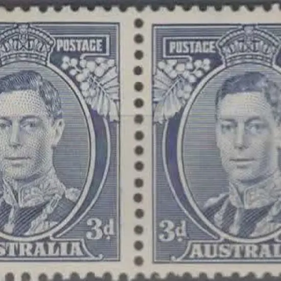 1937/48 3d blue Die Ia horiz pair. MUH but both ...