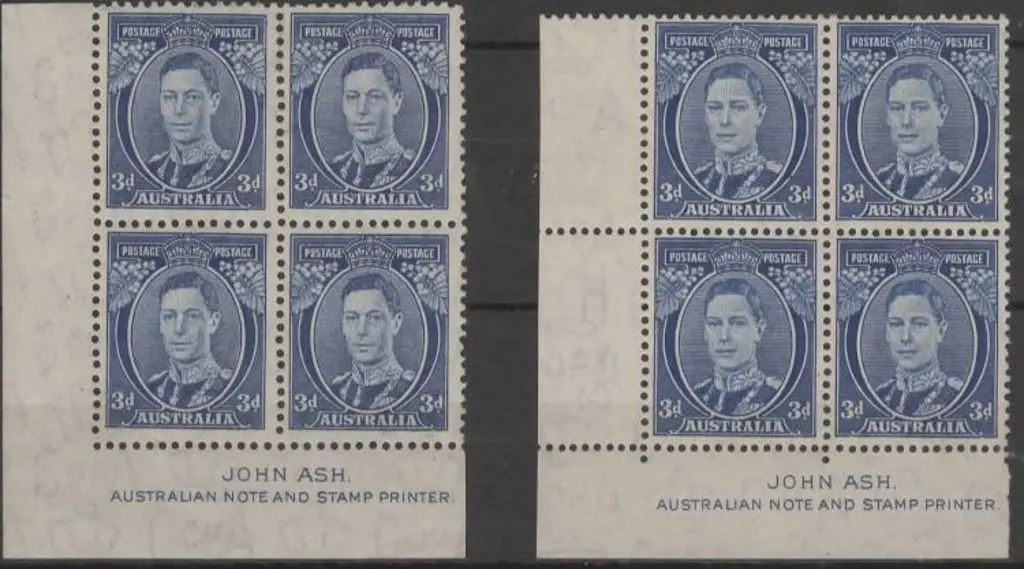 1937/48 3d blue, Die II on thin paper, Ash imprint ... Image 1++