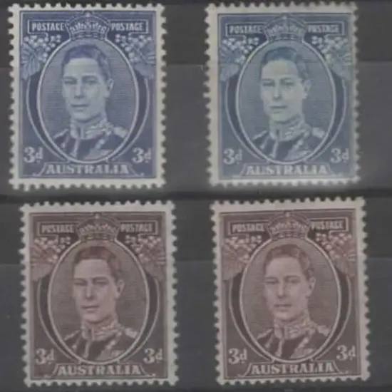 1937/48 3d blue Die II (long epaulette) MUH plus ...