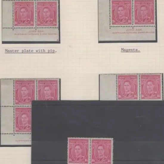 1937/56 1/4d magenta Ash imprint blocks MUH/MLH ...