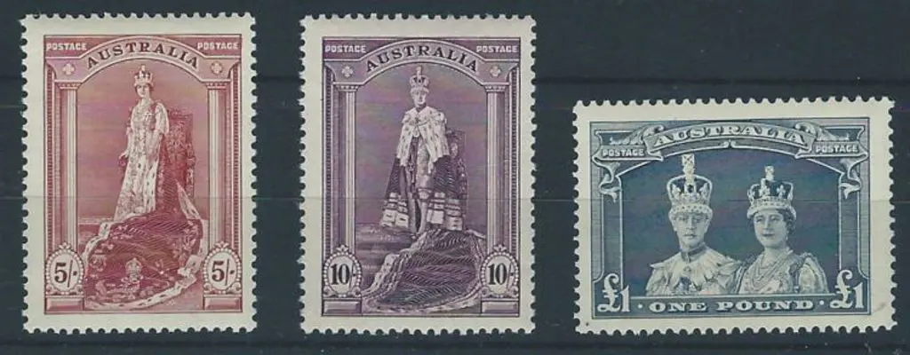 1937/48 Robes set of 3 on thick paper. MUH & ... Image 1++