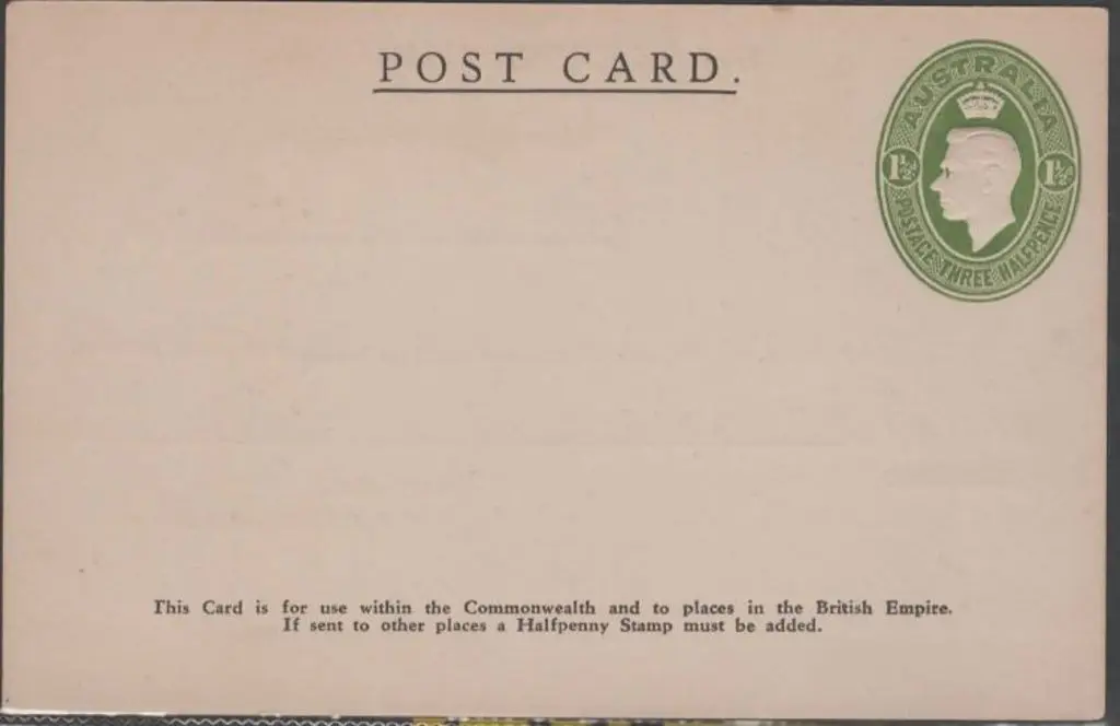 1941/46 1½d green KGVI pre-printed embossed ... Image 1++