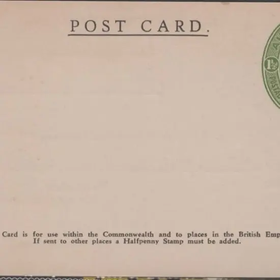 1941/46 1½d green KGVI pre-printed embossed ...