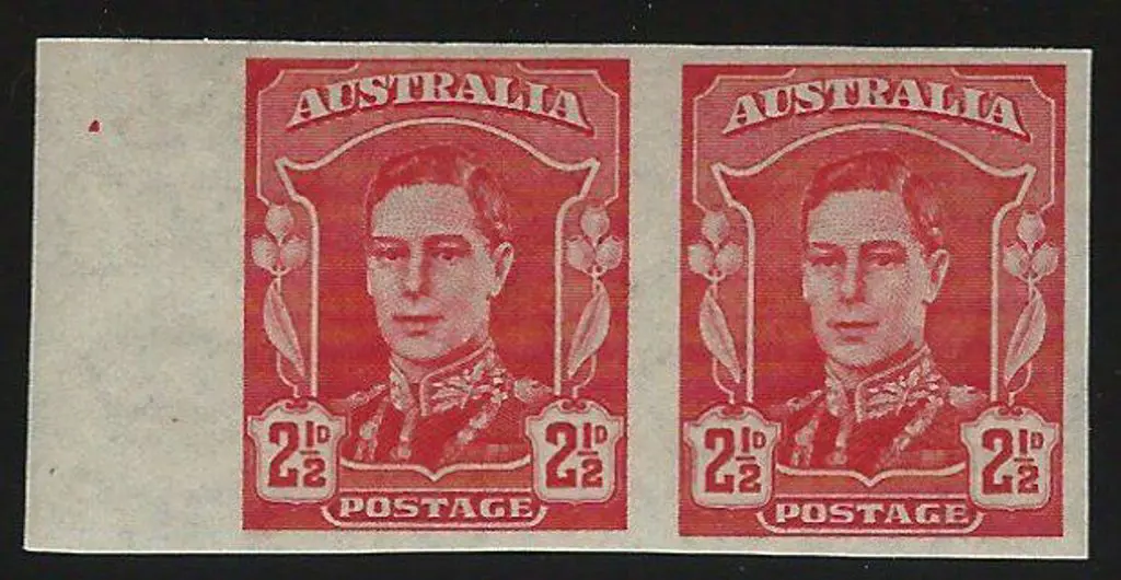 1942/50 2½d scarlet KGVI left marginal imperforate ... Image 1++