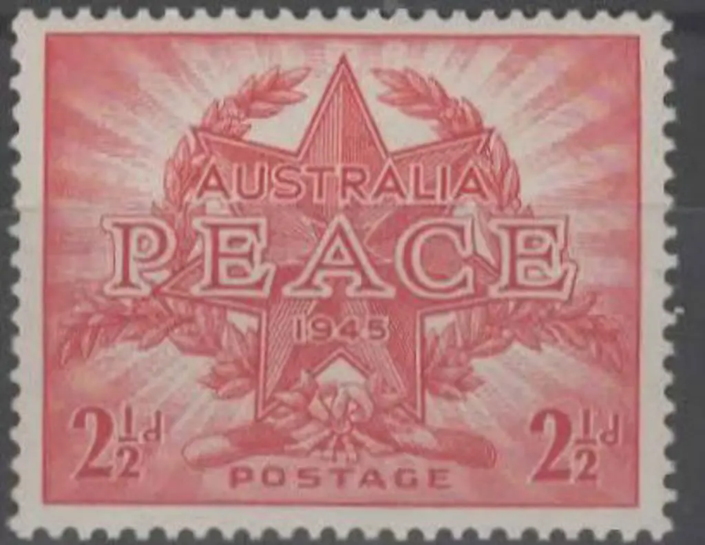 1946 2½d Peace on no watermark paper. ACSC notes ... Image 1++