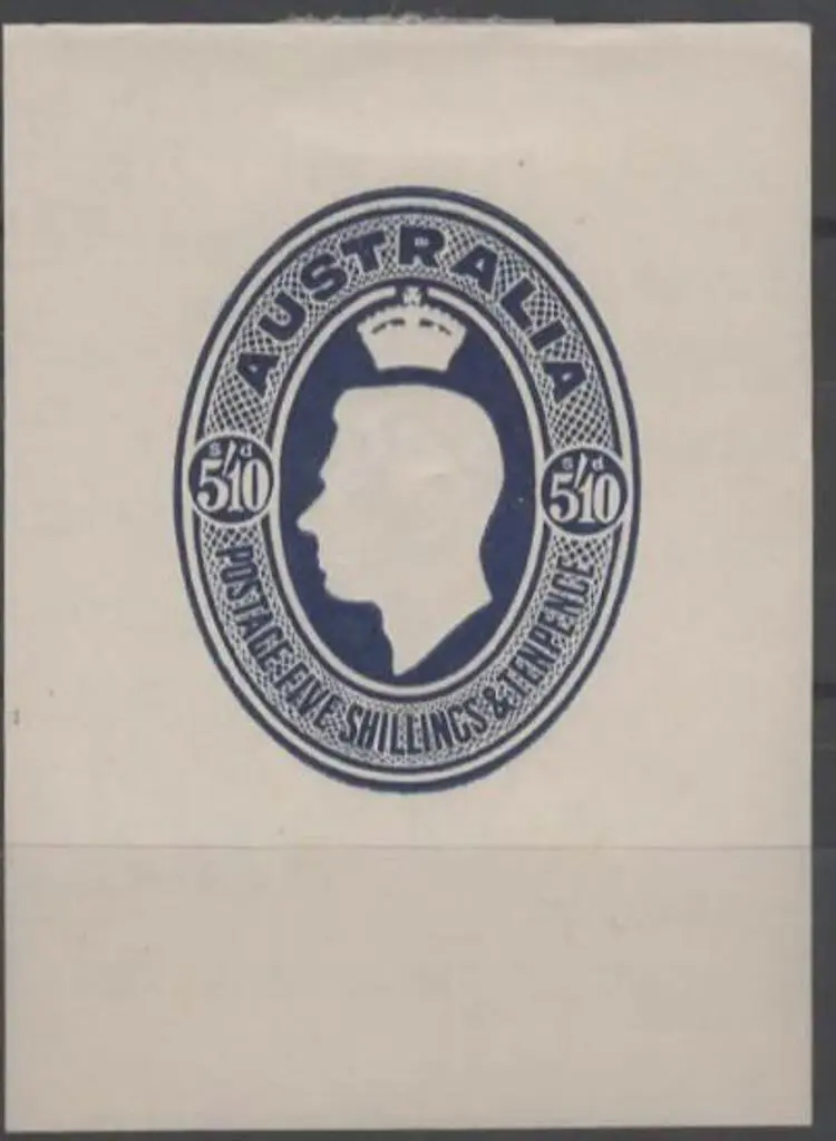 1946 5/10d KGVI embossed deep blue food parcel ... Image 1++