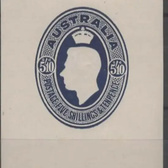 1946 5/10d KGVI embossed deep blue food parcel ...
