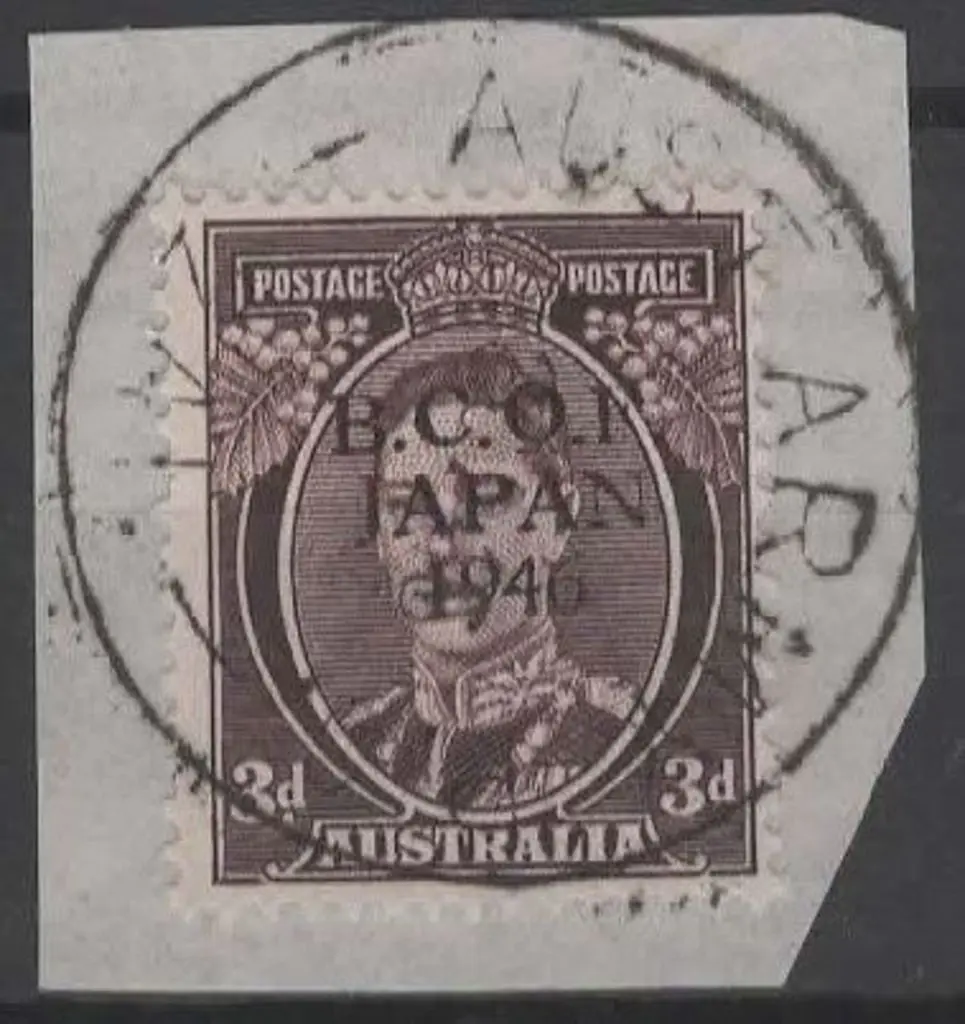 1946 BCOF proof ovpt in black on 3d brown KGVI ... Image 1++