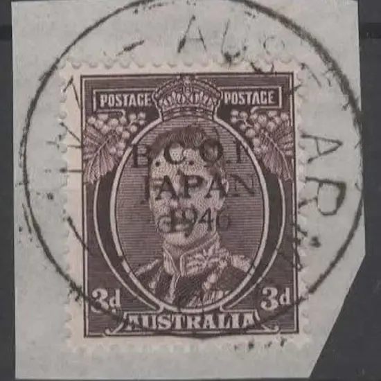 1946 BCOF proof ovpt in black on 3d brown KGVI ...