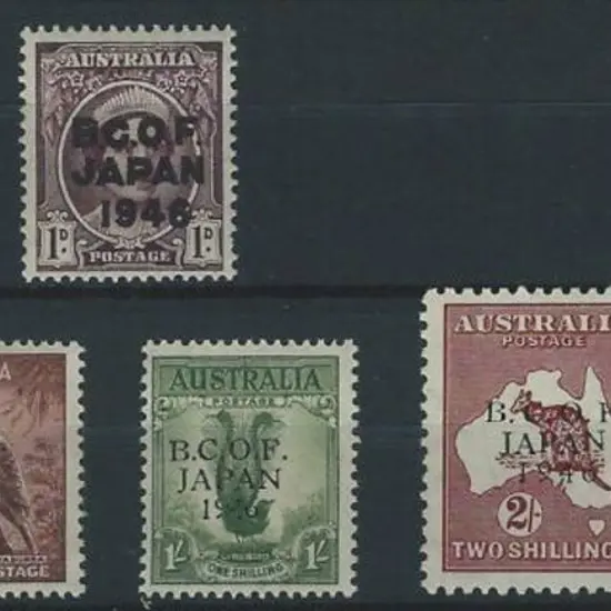 1946 BCOF set of 7 to 5/- Robes on thick paper ...