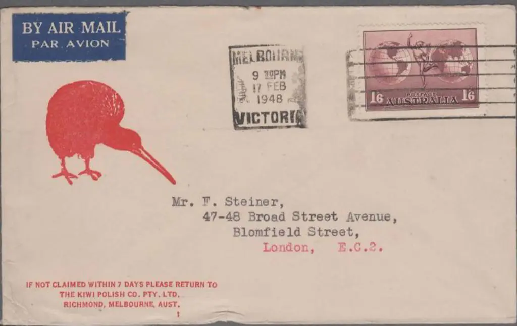 1948 (17th Feb) 1/6d Hermes tied by Melbourne ... Image 1++