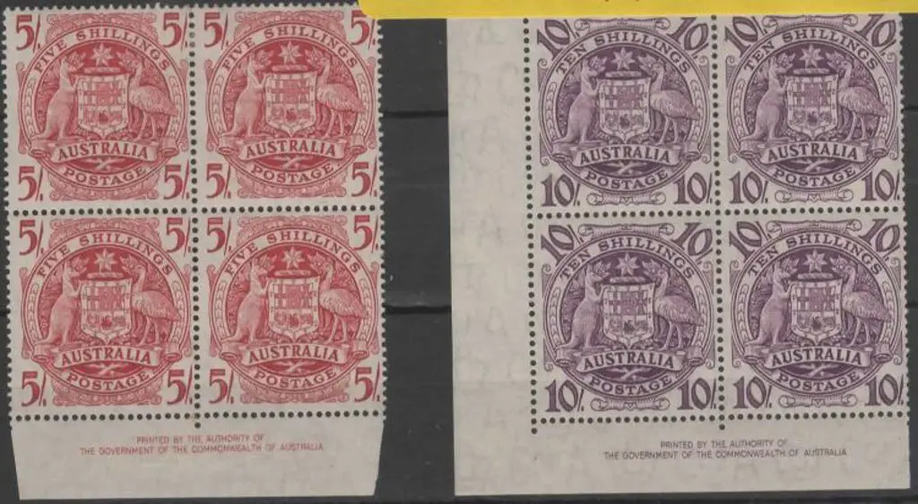 1949/50 5/- & 10/- Arms in Authority imprint ... Image 1++