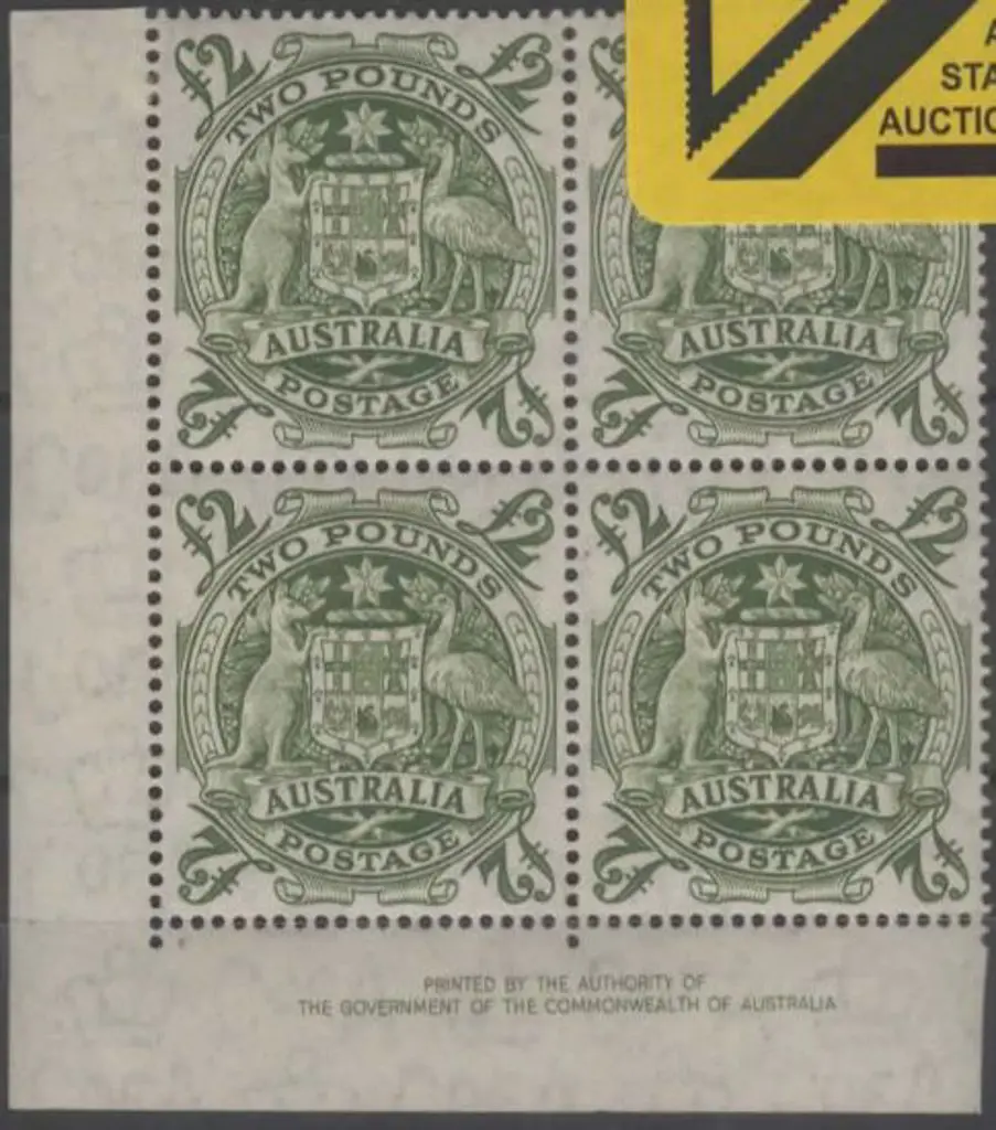 1949/50 £2 Arms in Authority imprint block of 4. ... Image 1++