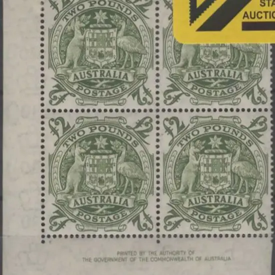 1949/50 £2 Arms in Authority imprint block of 4. ...