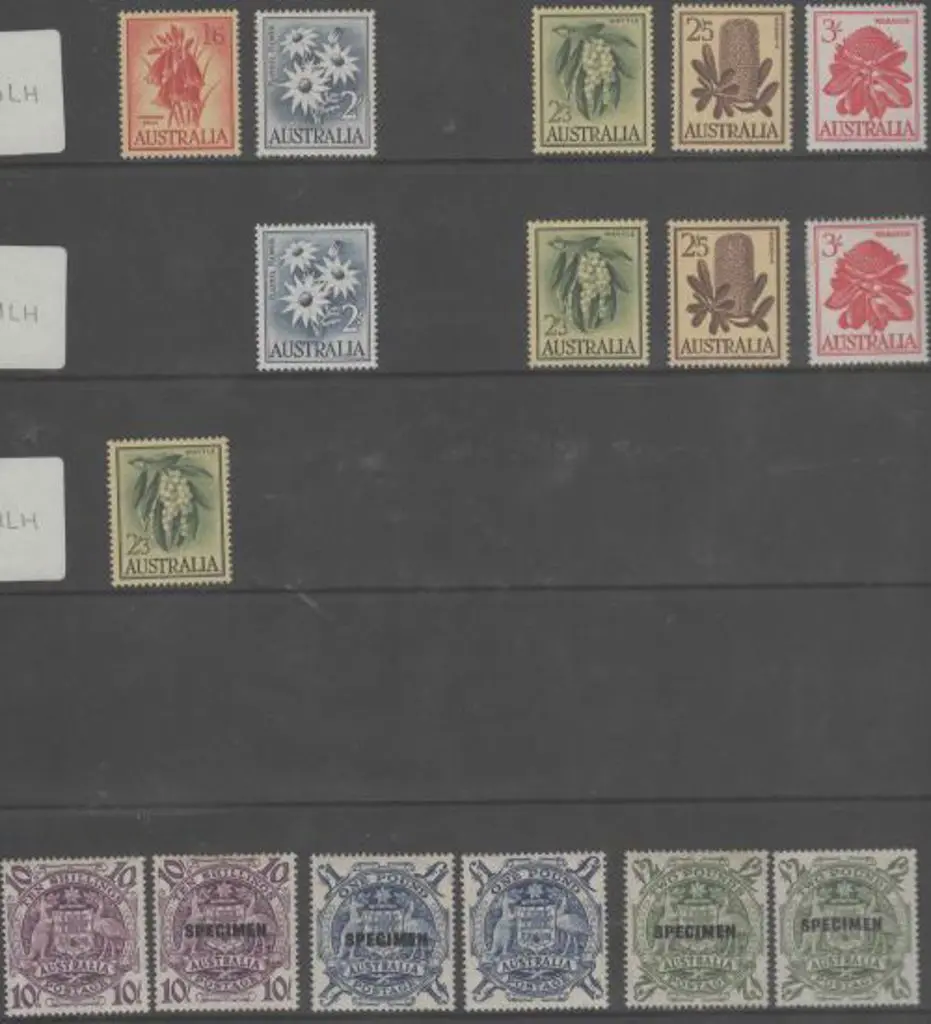1949/50 Arms set of 3 ovptd "SPECIMEN". MLH plus ... Image 1++