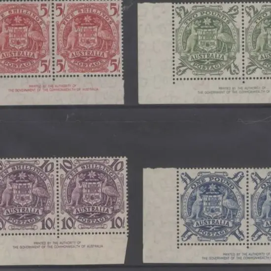1949/50 Arms set of 4 to £2 in MUH Authority ...
