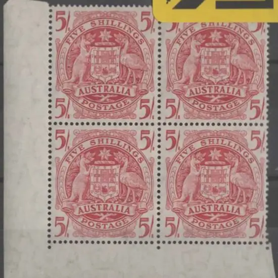 1951 Arms 5/- on thin paper in lower left corner ...