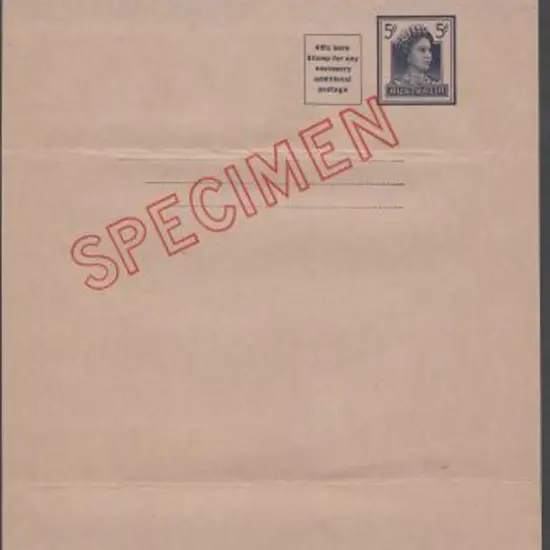 1959 5d QEII PO wrapper ovptd "SPECIMEN". Fine ...