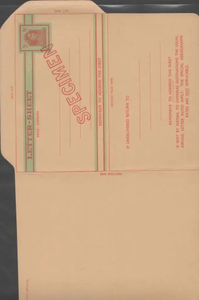 1961 5d QEII Lettersheet ovptd "SPECIMEN" plus ... Image 1++