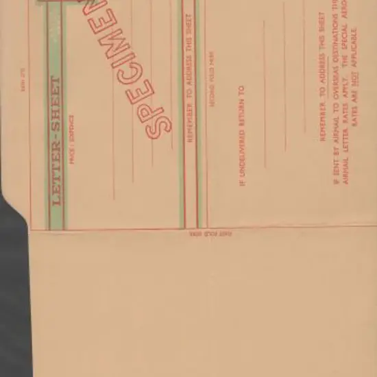 1961 5d QEII Lettersheet ovptd "SPECIMEN" plus ...