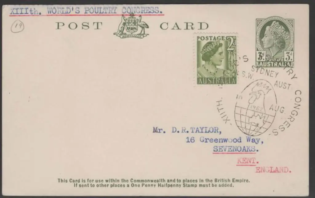1962 (10th Aug) "XIIth WORLD'S POULTRY CONGRESS, ... Image 1++