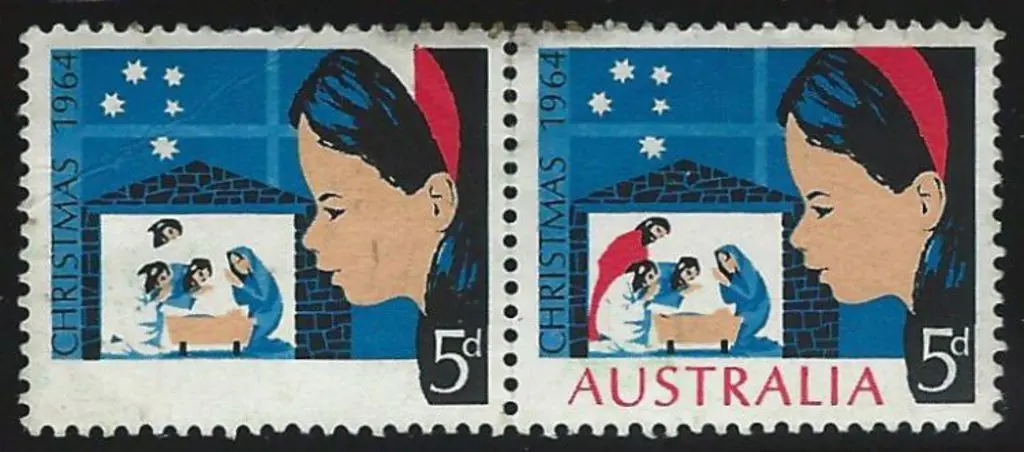 1964 5d Christmas pair with left hand stamp ... Image 1++