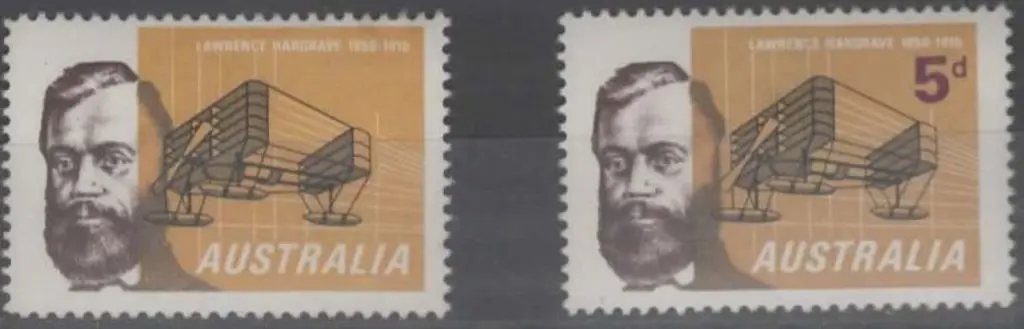 1965 5d Hargrave with "purple omitted" (5d value) ... Image 1++