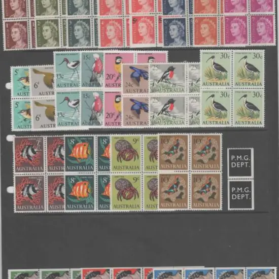 1966 1c to 30c Bird defins sets plus coil strips ...
