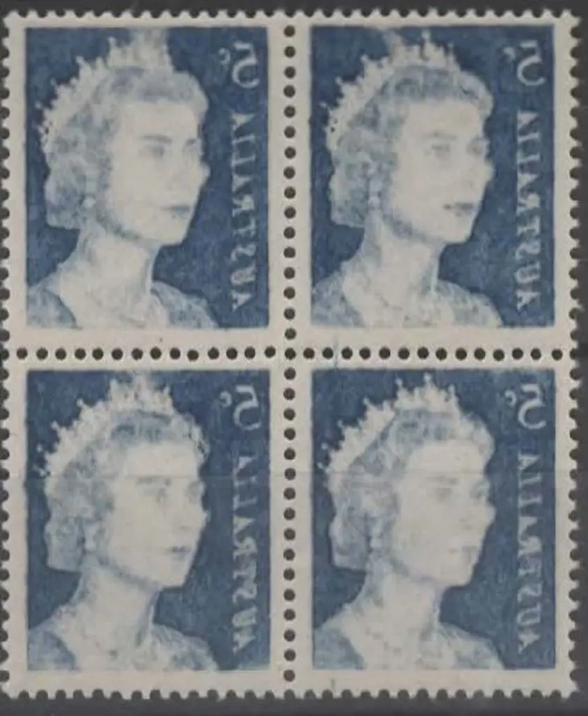 1967 5c blue QEII block of 4 with superb strong ... Image 1++