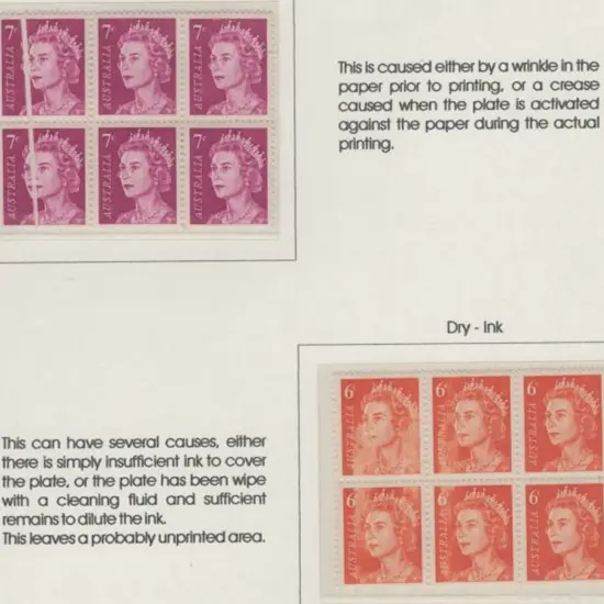 1970 6¢ orange QEII block of 6 with "dry ink" ...