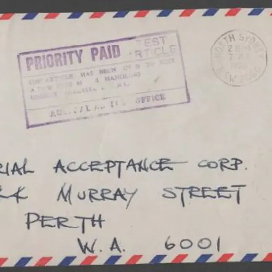 1970 (7th July) 5c QEII on Perth addressed env ...