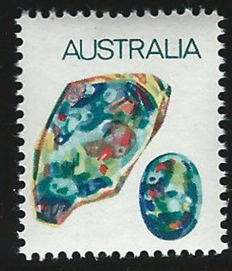 1973 8¢ Opal with black (value & agate) omitted. ... Image 1++