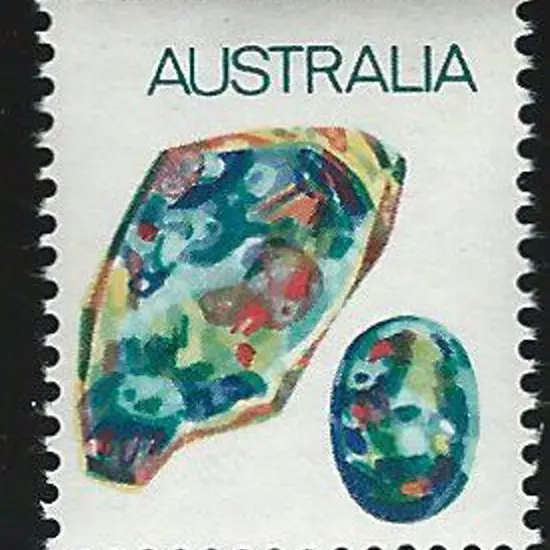 1973 8¢ Opal with black (value & agate) omitted. ...
