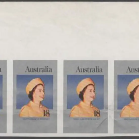 1977 18¢ Silver Jubilee imperforate strip of 6 ...