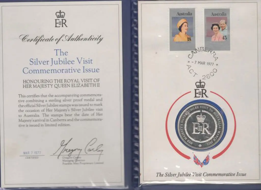 1977 (7th March) Silver Jubilee stamp pair (pmkd ... Image 1++