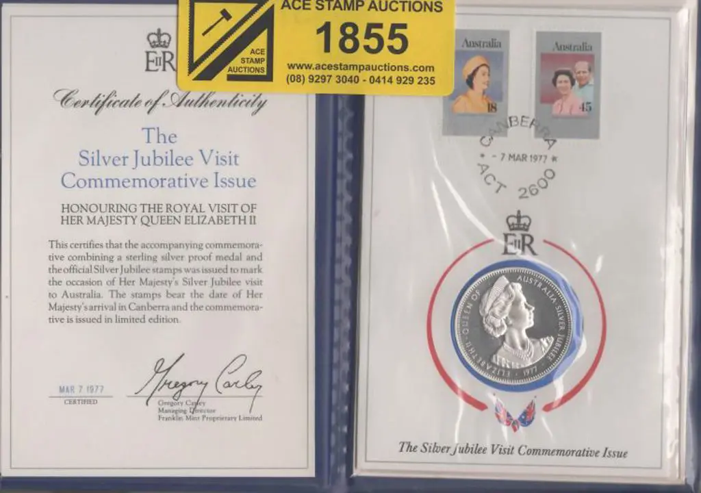 1977 (7th March) Silver Jubilee stamp pair (pmkd ... Image 1++