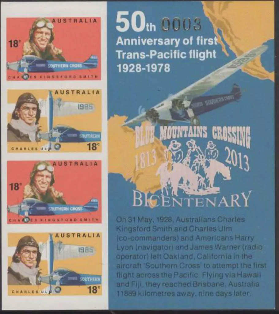 1978 Aviators M/S with "Blue Mountains Crossing ... Image 1++
