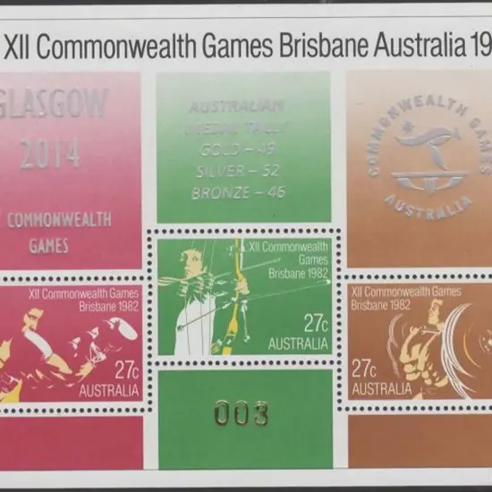 1982 Commonwealth Games M/S overprinted "GLASGOW ...