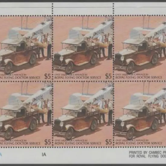 1984 $5 Royal Flying Doctor sheetlet of 10 ...