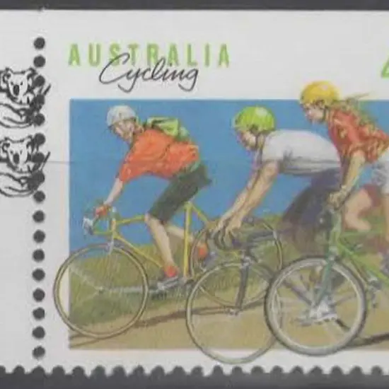 1989 41c Cycling from booklet with 2 koala reprint ...