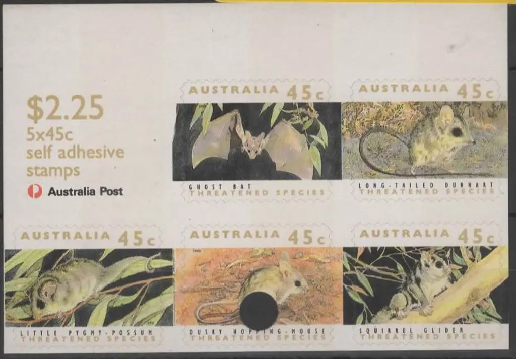 1992 $2.25 Threatened Species sheetlet of 5 with ... Image 1++