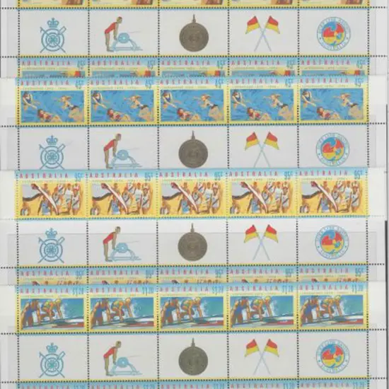 1994 Lifesaving set of 4 in gutter blocks of 10 ...