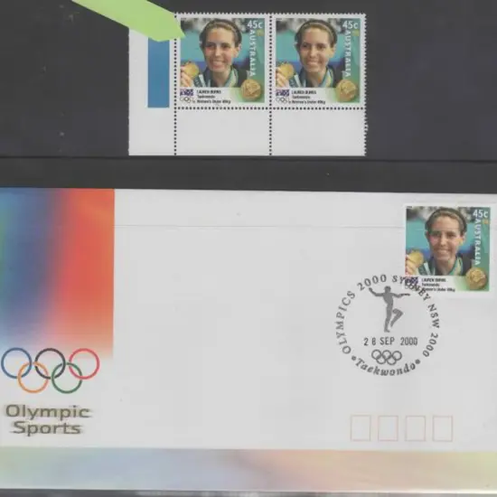 2000 (28th Sept) 45c Lauren Burns Olympic Gold ...