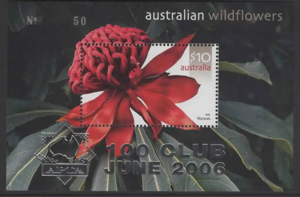 2006 $10 Wildflowers M/S ovptd "100 Club June ... Image 1++