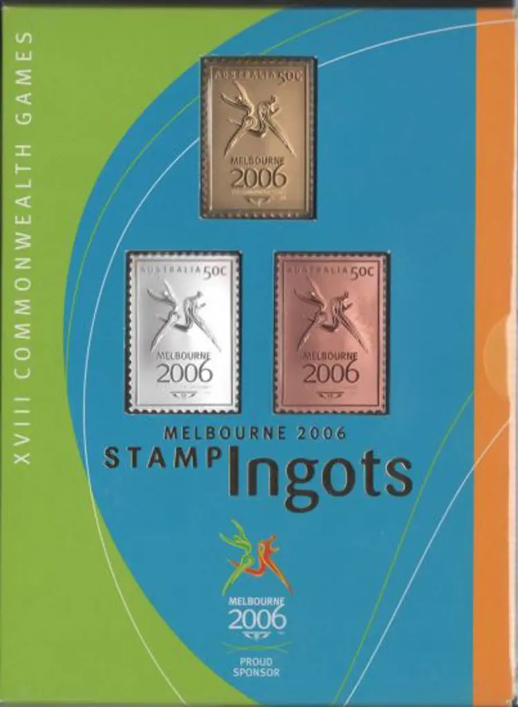 2006 50c Commonwealth Games Stamp Ingots set of ... Image 1++