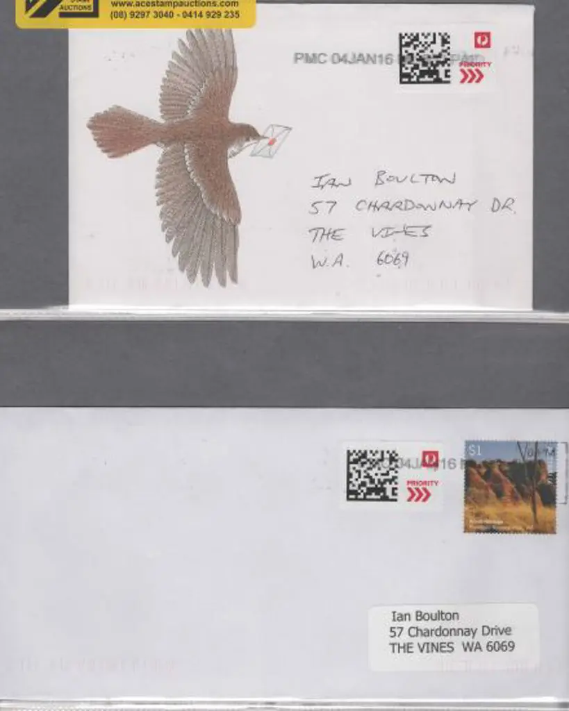 2016 (4th Jan) Aust Post Priority Mail S/A used ... Image 1++