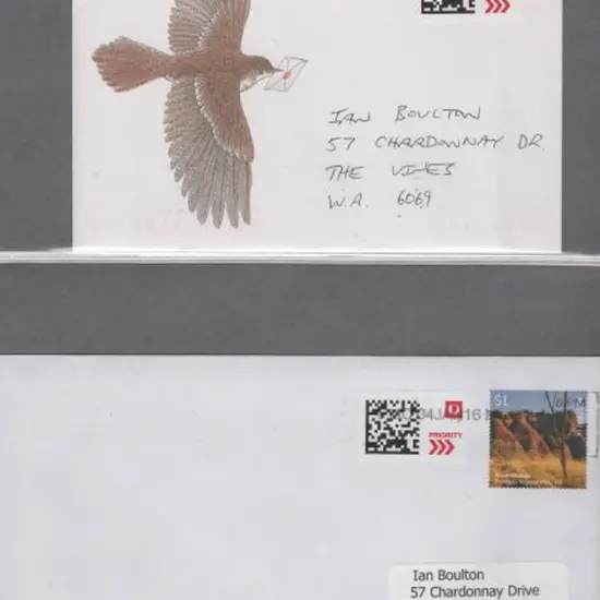 2016 (4th Jan) Aust Post Priority Mail S/A used ...