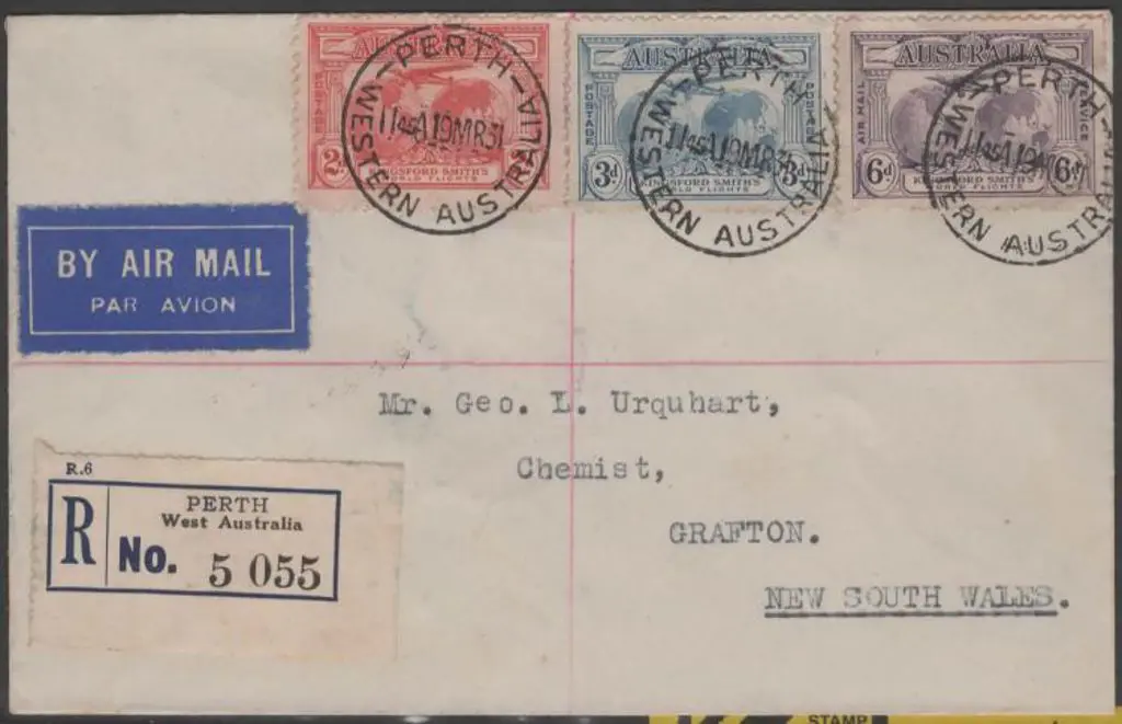 1931 (19th March) Kingsford Smith flown cover from ... Image 1++