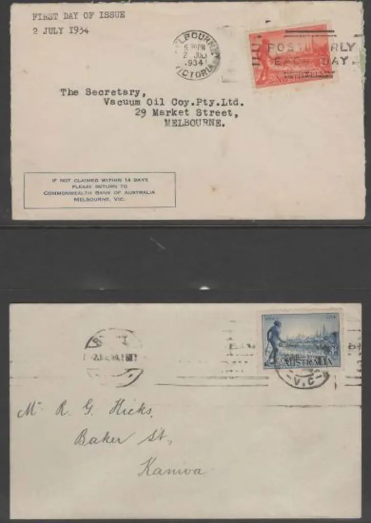 1934 (2nd July) 2d & 3d Cent of Victoria on plain ... Image 1++
