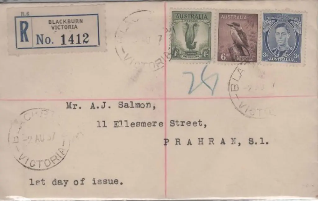 1937 (2nd Aug) Blackburn Registered plain cover ... Image 1++